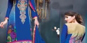 GEORGETTE BLUE EMBROIDERED SALWAR SUIT