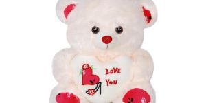 SOFT PLUSH SITTING TEDDY WITH HEART