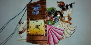 Radha Krishna Cow Clock Handicraft
