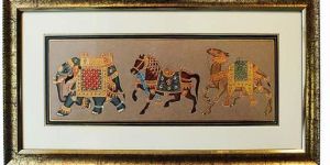 Elephant,, Horse, Camel Embossed Handpainted Paper Wall Frameelephant, Horse, Camel Embossed Handpainted Paper Wall Frame