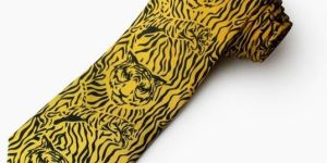 Yellow Tiger Print Necktie