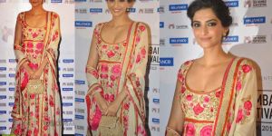 Sonam Kapoor Cream Dress