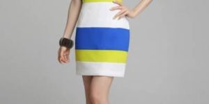 Ladies Bodycon Dress in Stripes