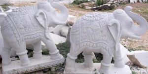 Marble Elephant Statue