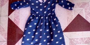 Elephant Print Kids Frock