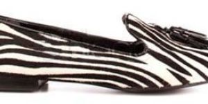 Antique Zebra Printing Faux Leather Womens Loafers