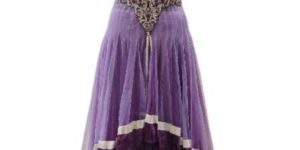 New Latest Designer Netted Shaded Purple Indo Western
