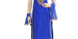 Partywear Indian Bollywood Silk Blue Long Straight Suit
