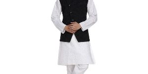 Mens Quilted Black Nehru Jackets
