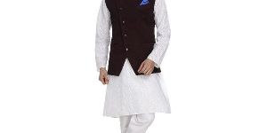 Mens Quilted Wine Nehru Jackets