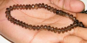 Smoky Quartz Faceted Rondelle Beads