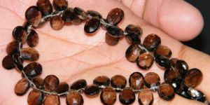 Smoky Topaz Faceted Pear Solitaire Beads
