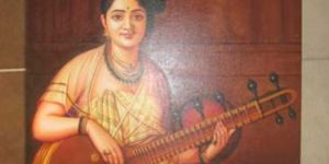 Sitar Lady Oil Painting