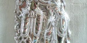 Silver Radha Krishna Statue