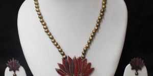 Large Red Lotus Pendant Set