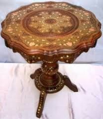 Bone Inlay in Chess Table