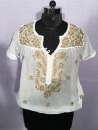Chikan Embroidered Tops