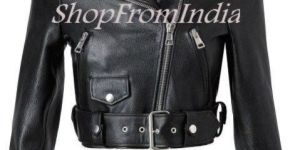 Custom Made Women Black Leather Jacket