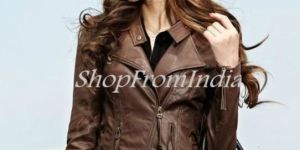 Custom Made Women Brown Lamb Leather Jacket