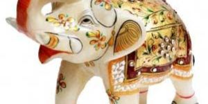 Marble Meenakari Elephants