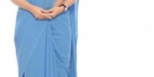 Women Nursing Poly Silk Plain Saree