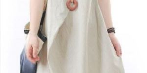 White Linen Regular Wear Women Dress