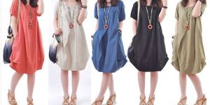 Women Regular Wear Linen Dress