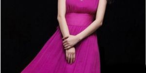 Pink Chiffon Women Party Wear Dress