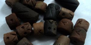 Terracotta Designed Tube Beads