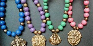 Terracotta Necklace with Antique Pendant