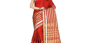 RED  COTTON SILK SAREE