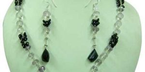 Silver Beaded Necklace Set