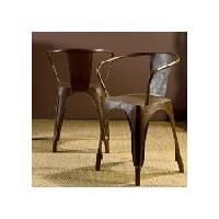 Wooden Brass Iron Chair