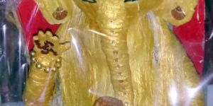 BANANA FIBER MADE LORD GANESH GOLDEN COLOR