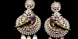 Diamond Peacock Earring
