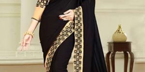 Trendy Plain Broder Saree