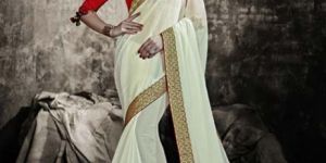 White Party Wear Saree