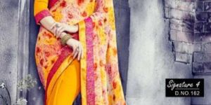 Yellow Designer Printed Saree