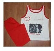 Kids Sleeveless T-shirts Shorts Pants Set