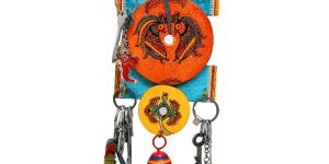 Warli Work Bell Double Plate Key Ring Holder