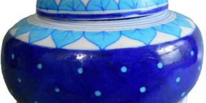 Blue Pottery Decorative Rose Bowl