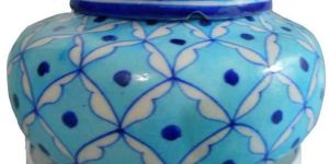 Blue Pottery Decorative Rose Bowl
