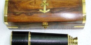 Telescope with Wooden Box