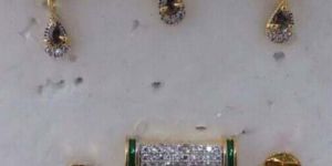 CZ Diamond Mangalsutra Pendant Set