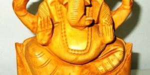Wooden Ganesh Simply Statue