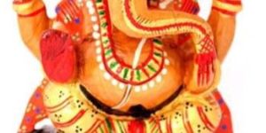 Wooden Sitting Ganesha Statue