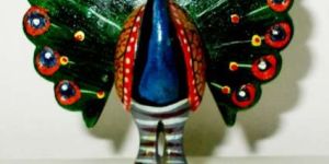 Wooden Peacock Statue