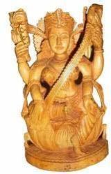 Wooden Saraswati Statue