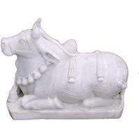 Marble Nandi Statue