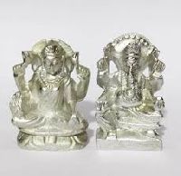 Silver Plated Laxmi Ganesh Statue
